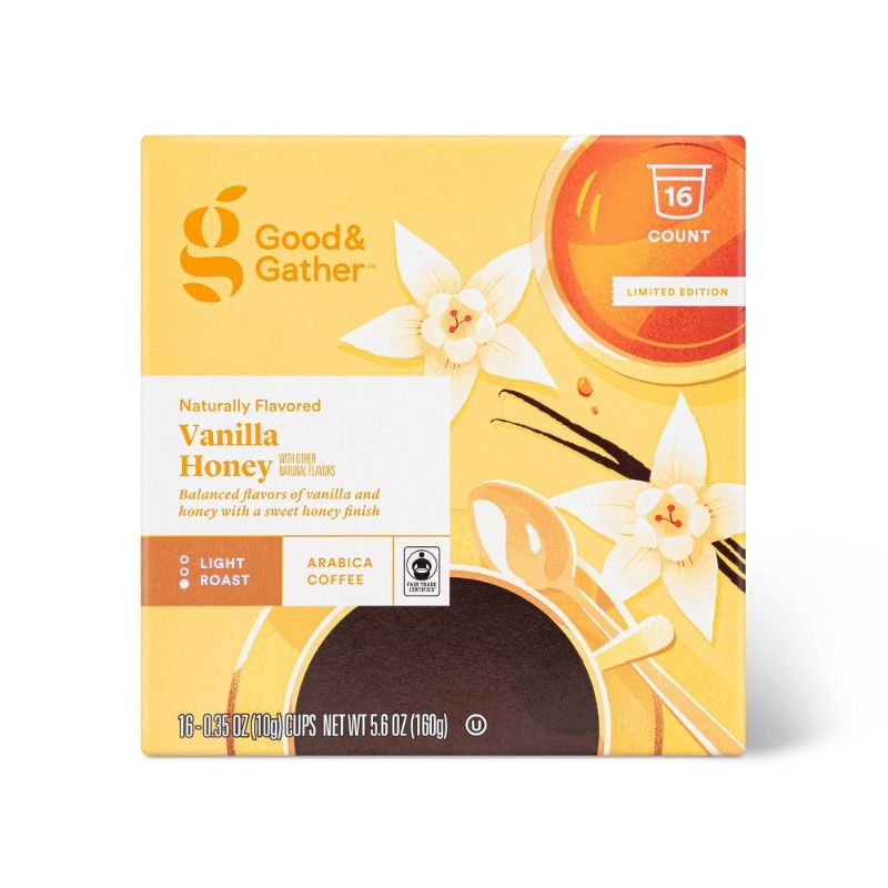 Photo 1 of 4 OF- Naturally Flavored Vanilla Honey Light Roast Coffee - 16ct - Good & Gather
BB:11/2022** 