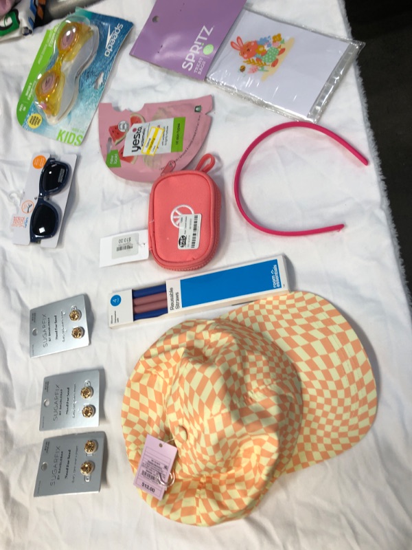 Photo 1 of BUNDLE OF ASSORTED ACCESSORIES: EARINGS, HAT, SUNGLASSES, ETC. (11)
