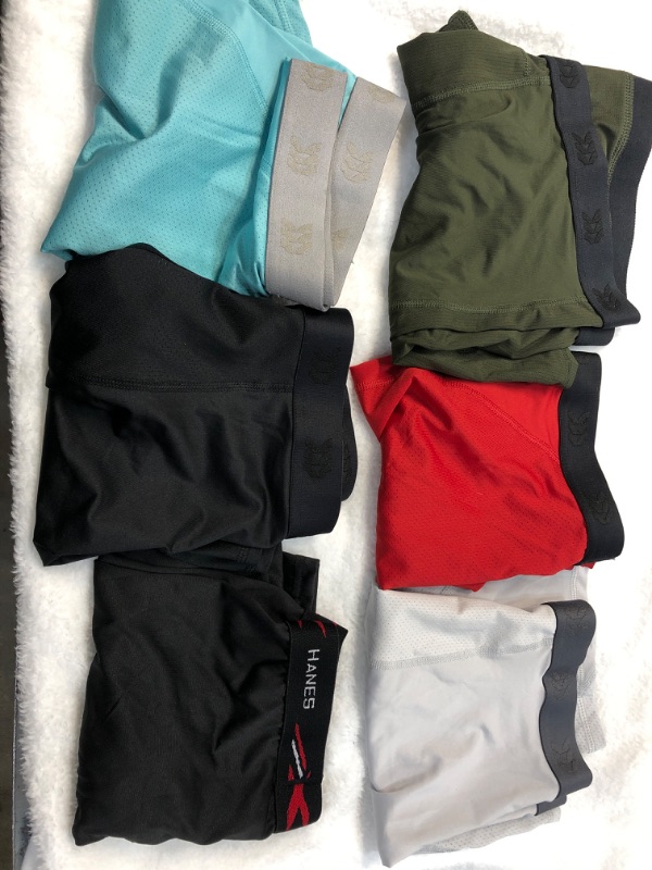 Photo 1 of BUNDLE OF 6 ASSORTED HANES/ ALL MOTION MEN'S BOXERS- SIZE LARGE