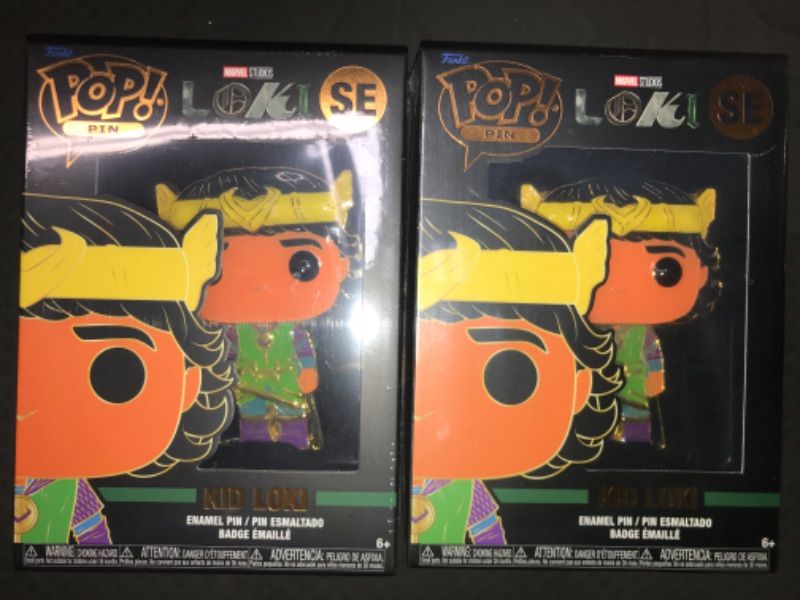 Photo 2 of 2 pack Funko Pop Pin Marvel Kid Loki SE NEW SEALED ENAMAL GLOW in DARK GID TARGET
