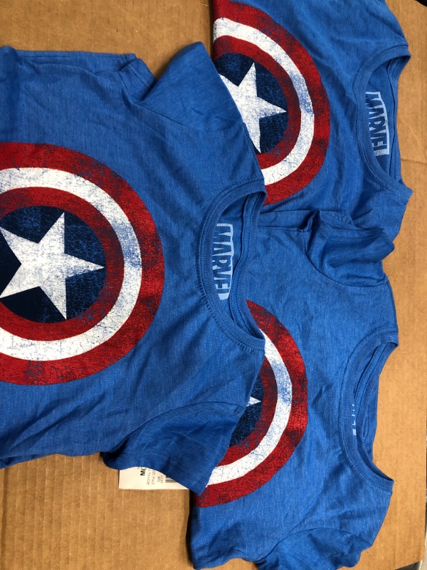 Photo 2 of 3 OF-  Girls' Marvel Captain America Shield Short Sleeve T-Shirt - Blue- size MEDIUM