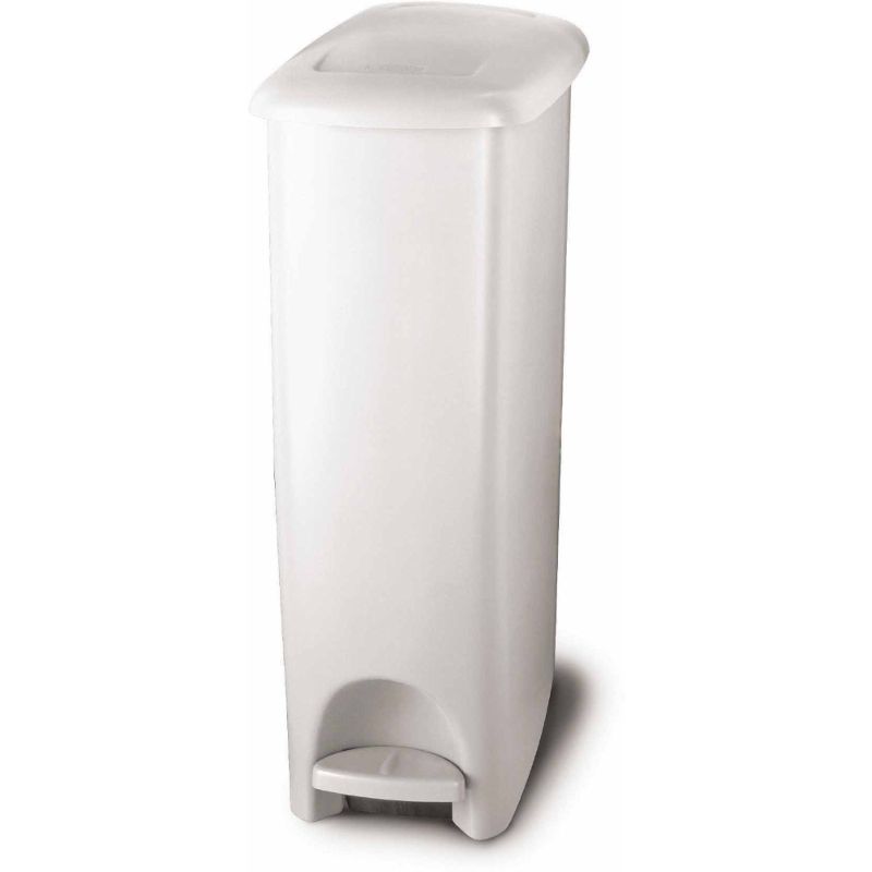 Photo 1 of 11.25 Gal White Plastic Step-on Trash Can
