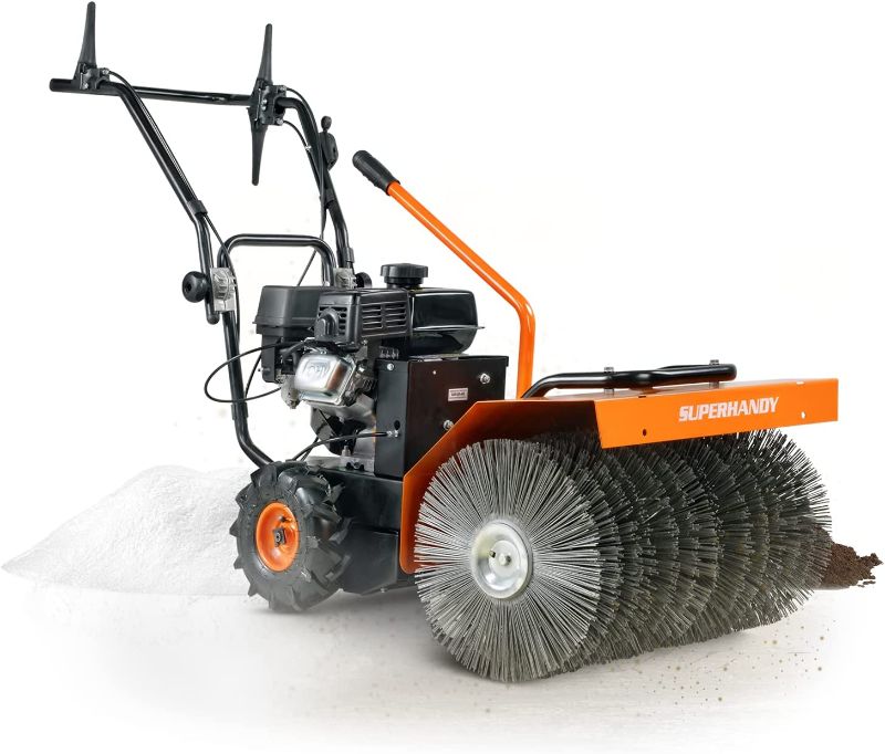 Photo 1 of *LEAKING OIL* SuperHandy Dirt/Debris Power Sweeper Brush Broom 23.5” in Clearing Path Walk-Behind Gas Powered 7HP Engine EPA CARB Approved – for Leaves, Snow, and Gravel
