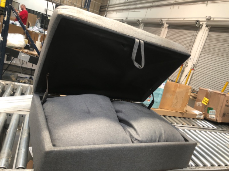 Photo 2 of *PART OF AN INCOMPLETE SECTIONAL* 36" X 24" GREY OTTOMAN WITH 2 PILLOWS INSIDE
