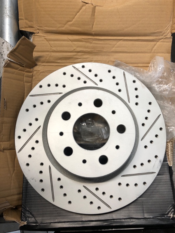 Photo 2 of 2 ITEM BUNDLE 
Dynamic Friction 830-26002R - Coated Drilled and Slotted Brake Rotor(1) AND
2016 Jeep Wrangler Brake Pads & Rotor(1)