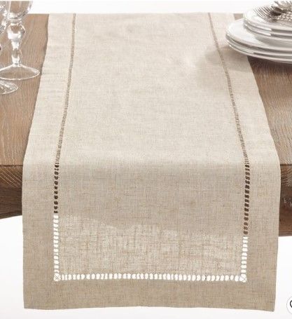 Photo 1 of 16"x90" Toscana Table Runner Light Brown - Saro Lifestyle

