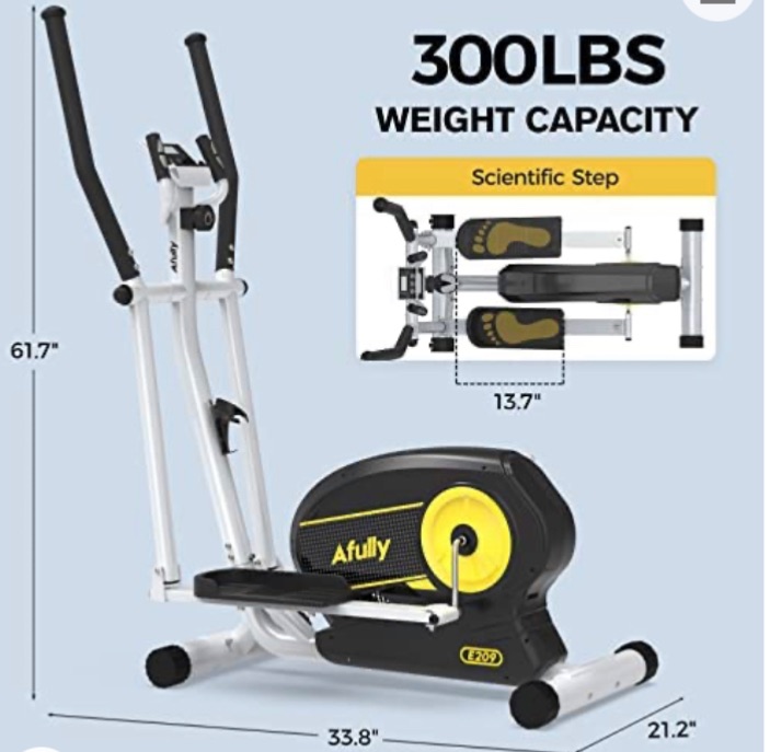 Photo 1 of *(MISSING HARDWARE) Afully Elliptical Machine, 8 Level Adjustable Magnetic Elliptical Training Machines, Elliptical Machine for Home Use, Elliptical with with Pulse Sensor and LCD Monitor