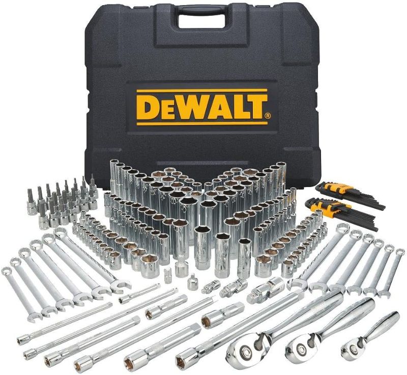 Photo 1 of (MISSING 4MM SOCKET) DEWALT Mechanics Tools Kit and Socket Set, 204-Piece, 1/4" & 3/8" & 1/2" Drive, MM/SAE (DWMT72165)
