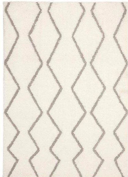 Photo 1 of (DIRTY FROM SHIPPING/STORAGE) Lawrence Izek Ivory/Grey 5 ft. x 7 ft. Shag Area Rug
