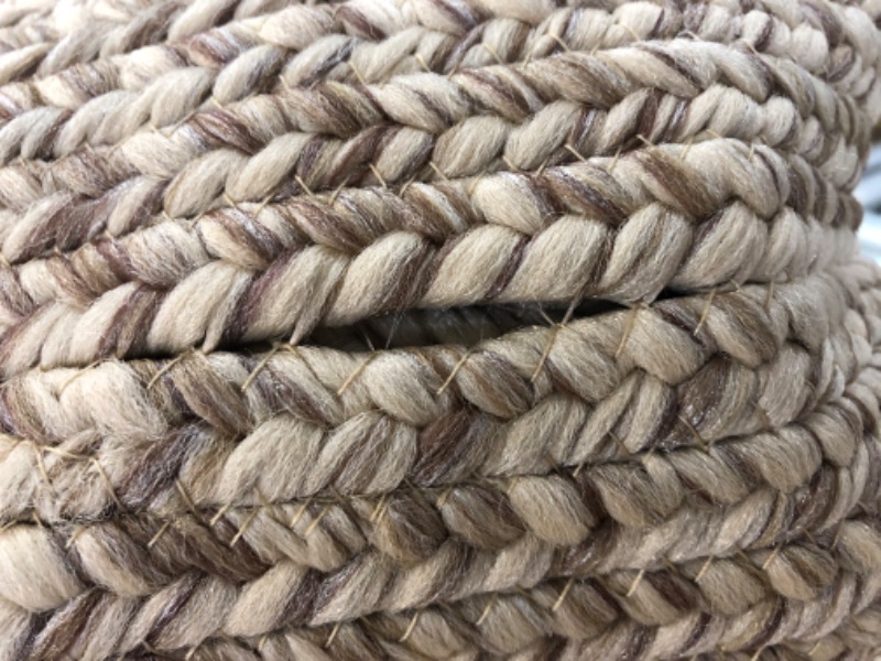 Photo 4 of (TORN SEAM) nuLOOM Lefebvre Casual Braided Tan 10 ft. x 14 ft. Oval Indoor/Outdoor Area Rug