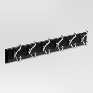 Photo 1 of 27" Scroll Hook Rack with 6 Scroll Hooks - Vintage Black/Vintage Nickel - Threshold™

