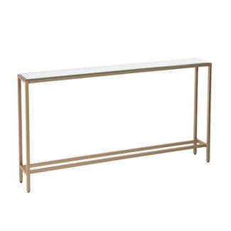 Photo 1 of (LEG COSMETIC DAMAGES) Dillard Narrow Long Console Table Deep Gold - Aiden Lane 30 Inches (H) x 56 Inches (W) x 8 Inches (D)

