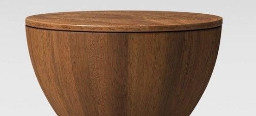 Photo 1 of 36" Prisma Round Natural Wood Turned Drum Accent Table Brown - Project 62™

