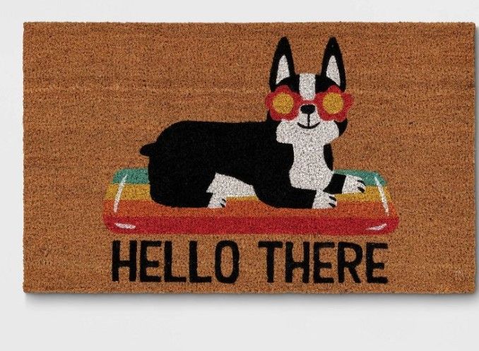 Photo 1 of 1'6"x2'6" Hello Summer Dog Doormat Natural - Sun Squad™2 pack 

