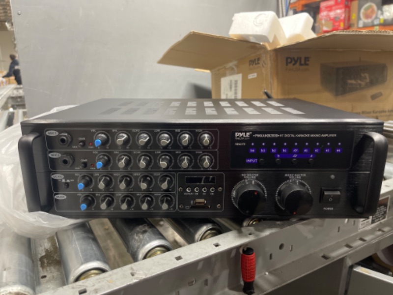 Photo 2 of Dual Channel Bluetooth Mixing Amplifier - 2000W Rack Mount Karaoke Sound Mixer Audio Home Stereo Receiver Box System w/ RCA, USB, AUX - For Speaker, PA, Home Theater, Studio/Stage - Pyle PMXAKB2000