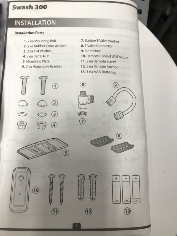 Photo 7 of ***** Tested, remote works****
****Tested, seat powers on****
Brondell Inc. S300-EW Swash 300 Elongated Advanced Bidet Toilet Seat, White