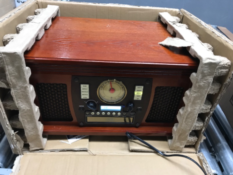 Photo 1 of Victrola Navigator 8-in-1 Classic Bluetooth Record Player with USB Encoding and 3-Speed Turntable Bundle