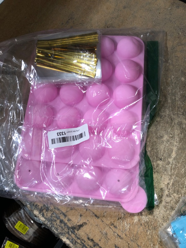 Photo 1 of **BUNDLE OF 
--AKINGSHOP 20 Cavity Silicone Cake Pop Mold Set - Lollipop Mold with 60Pcs Cake Pop Sticks
--6601ER1004C Washer Door Lock Assembly Premium Replacement Part by Canamax 
--Glasses and decoration. 