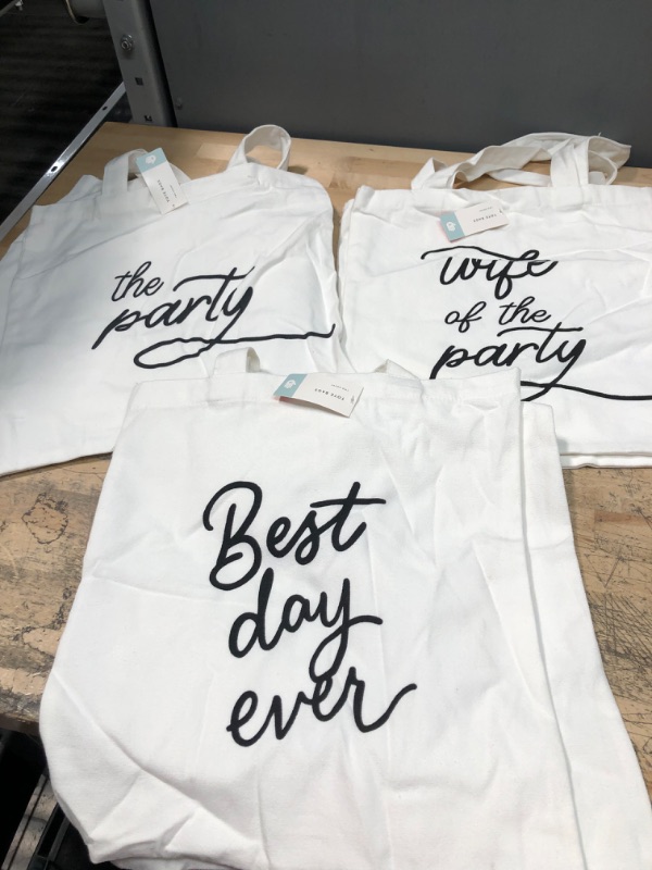 Photo 1 of 3- 2pk tote bags, wife of the party, the party , best day ever