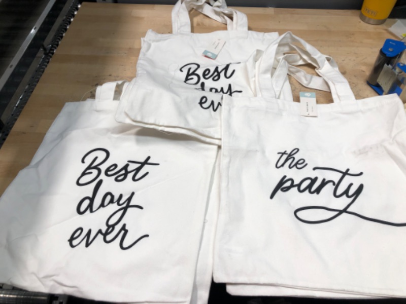 Photo 1 of 3- 2pk totes bags, 2 best day ever and 1 the party