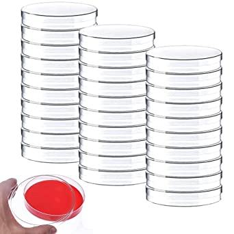 Photo 1 of 30 Pack Petri Dishes with Lids,90 x 15mm Clear Petri Dish for School,Laboratories,Science Art Projects,Storing,Seeding and Biohazard Theme Party
