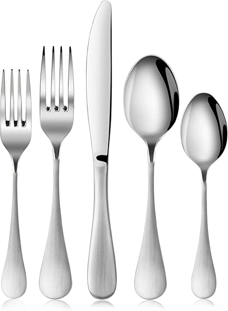 Photo 1 of Artaste 1029147 Rain 18/10 Stainless Steel Flatware 20-Piece Set, Matte Finish Handle
