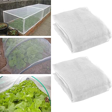 Photo 1 of 2 Pack 10 ft x 15ft Garden Insect Screen - Insect Barrier Netting Mesh Bird Netting Garden Plant Cover for Protecting Plants Vegetables Fruits Flowers from Birds & Insects
