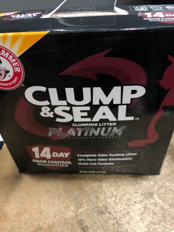 Photo 2 of Arm & Hammer Litter Platinum Clump & Seal Cat Litter, 18-lb Box
