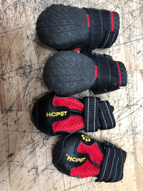 Photo 2 of Hcpet Dog Boots Paw Protector, Anti-Slip Summer Dog Shoes with Reflective Straps for Small Medium Large Puppy Booties
