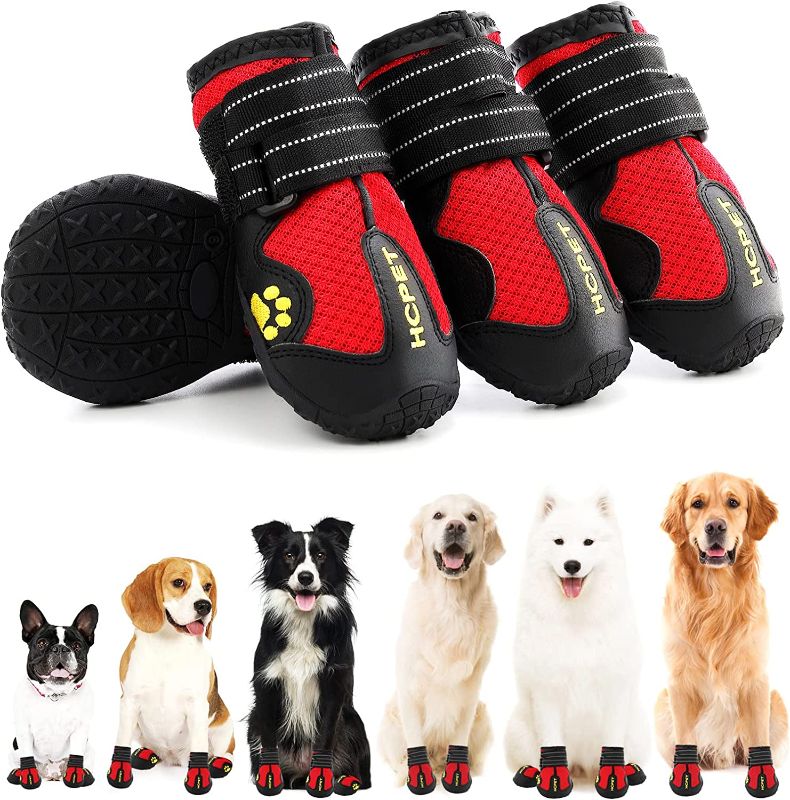 Photo 1 of Hcpet Dog Boots Paw Protector, Anti-Slip Summer Dog Shoes with Reflective Straps for Small Medium Large Puppy Booties
