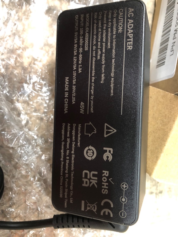 Photo 2 of 45W USB Type C AC Adapter for HP Spectre x360 13 Elite x2 TPN-CA01 Acer Travelmate B1 Lenovo Yoga 720 910 Lenovo Yoga 720 910 ThinkPad X1 Yoga5 Pro 4X20E75132 4X20E75135 00HM651