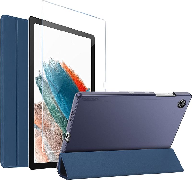 Photo 1 of ProCase Galaxy Tab A8 10.5 Inch 2022 Case SM-X200 X205 X207 with Tempered Glass Screen Protector, Slim Stand Hard Shell Protective Smart Cover for Galaxy Tab A8 10.5" Tablet 2022 Release -Navy
