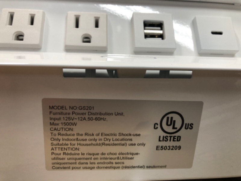 Photo 2 of Pop Up Outlets with USB C Ports, Recessed Hidden Countertop Outlet Connectivity Box, Conference Table Power Hub Power Strip Pop Up Socket with 2 AC Outlet, USB A & USB C Ports, UL Listed
