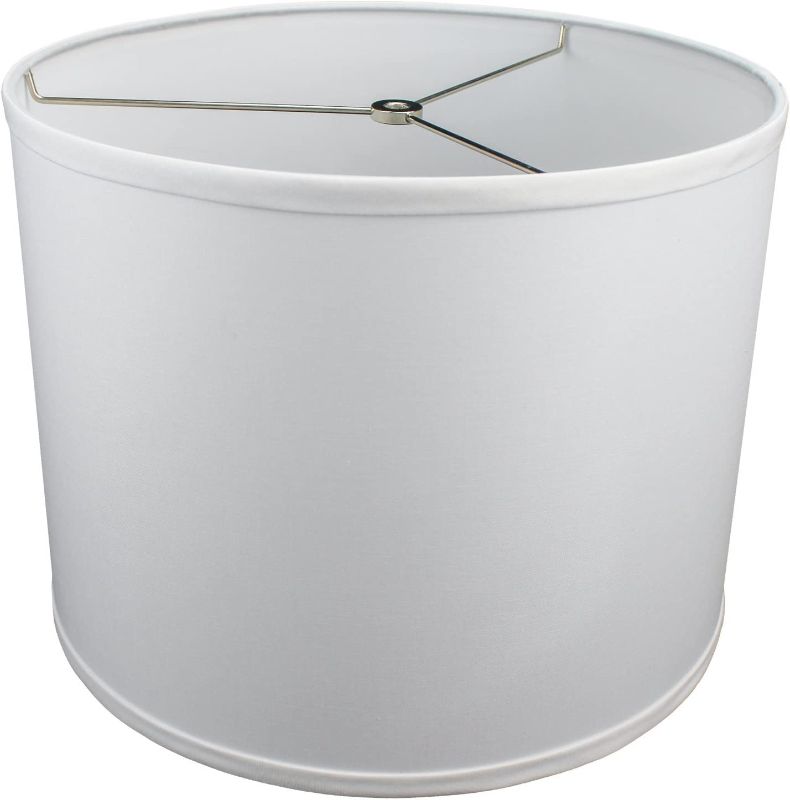 Photo 1 of  Cylinder Drum Lampshade USA Made (White) 12x13 inches 