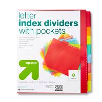 Photo 1 of 8ct Tabbed Plastic Index Dividers with Pockets - up & up™

4 colored folers