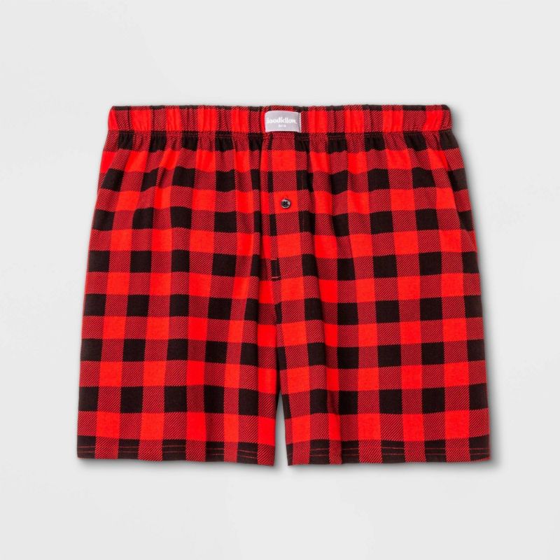 Photo 1 of En's Buffalo Plaid Knit Boxer Briefs - Goodfellow & Co™ M