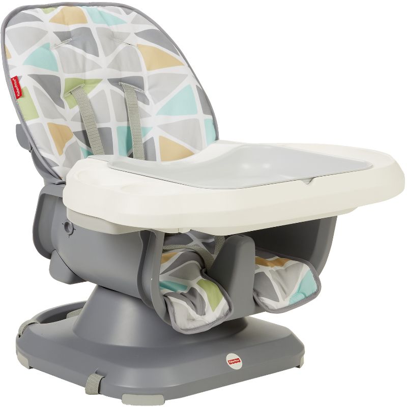 Photo 1 of Fisher-Price SpaceSaver Fabric Kids High Chair, White/Gray
