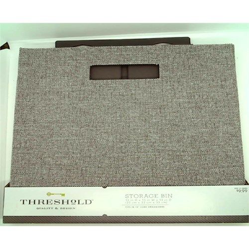 Photo 1 of 13" Fabric Cube Storage Bin Light Gray - Threshold™
