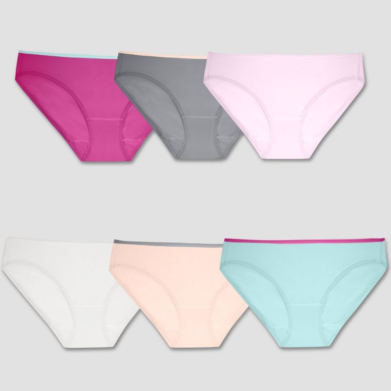 Photo 1 of Fruit of the Loom Women's 6pk Breathable Micro-Mesh Bikini Underwear - Colors May Vary SIZE 7 
