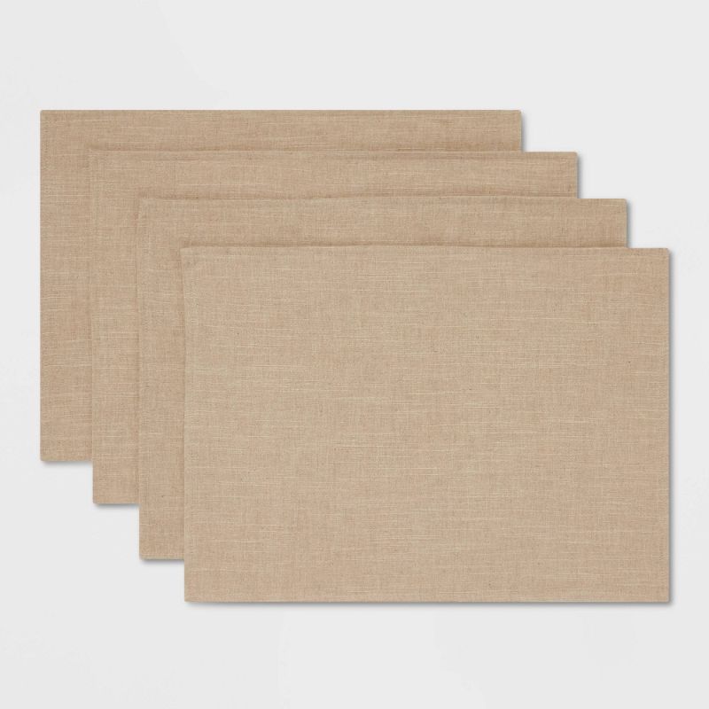 Photo 1 of 4pk Cotton Linen Blend Holiday Placemats - Threshold
