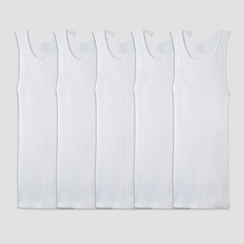 Photo 1 of Big Mens 5 Pack Classic a-?shirts Extended Sizes - White 2XL