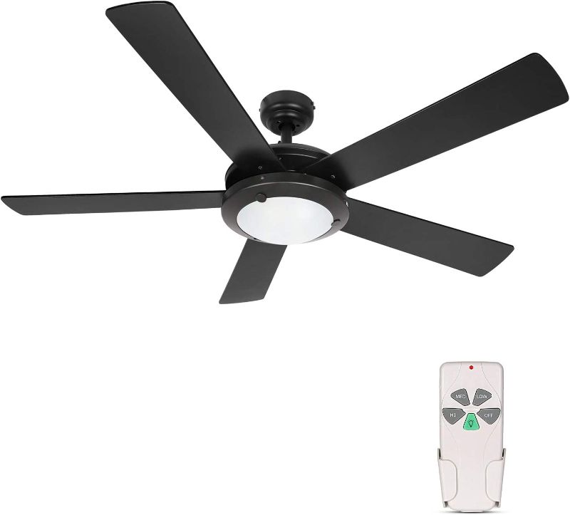 Photo 2 of 52 Inch Modern Style Indoor Ceiling Fan with Dimmable Light Kit and Remote Control