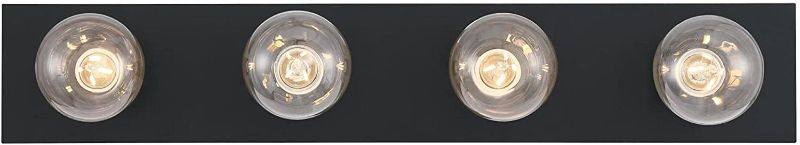 Photo 1 of Westinghouse Lighting 6117600 Traditional Four-Light Indoor Vanity Light Fixture, Matte Black Finish