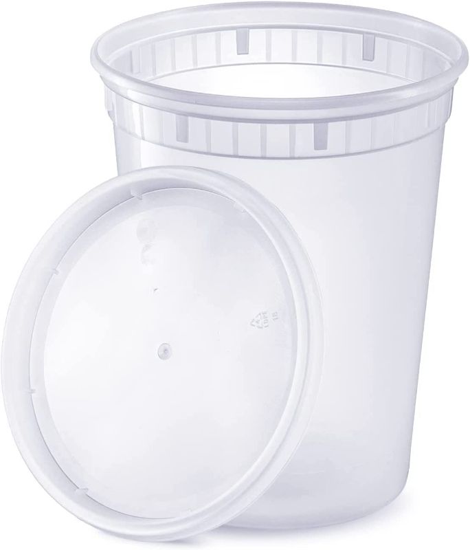 Photo 1 of [24 Sets - 32 oz.] Plastic Deli Food Storage Containers With Airtight Lids (32oz - 24sets)
