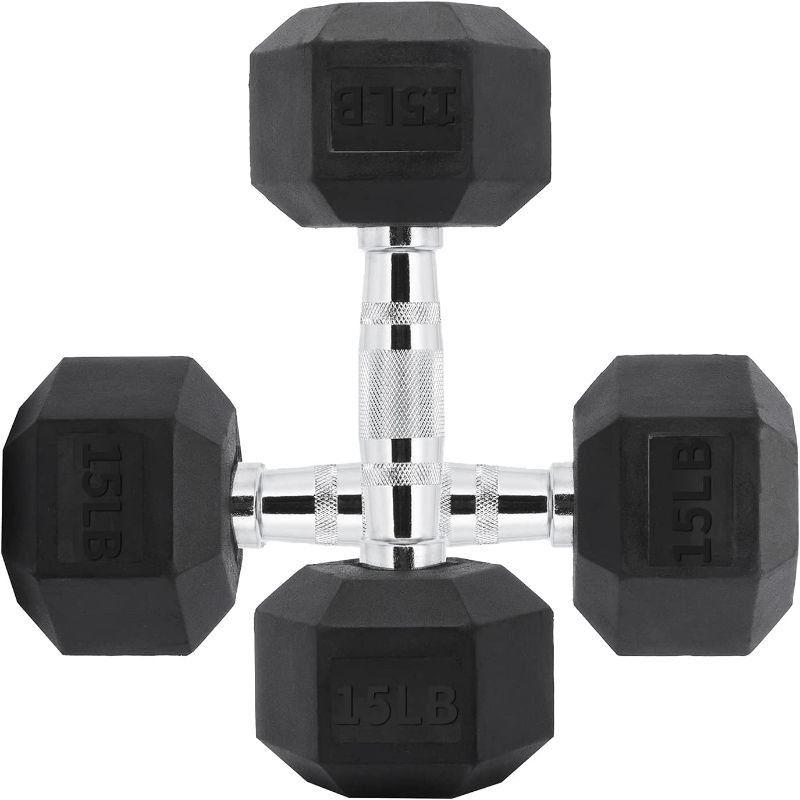 Photo 1 of 20 pound dumbbells, Dumbbells Weight Set Rubber Coated Cast Iron Dumbbell with Metal Non-Slip Dumbbell Bar, 20 lb dumbbells set of 2
