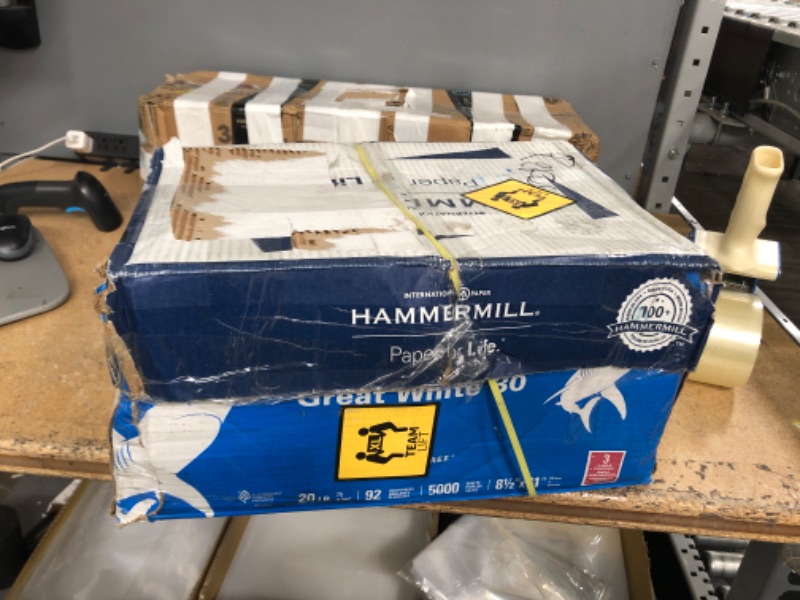 Photo 2 of Hammermill Paper, Great White 30 Recycled Copy Paper, 20lb, 8.5 x 11, 3 Hole Punch, 92 Bright, 5000 Sheets / 10 Ream Case, (086702C), Made In The USA