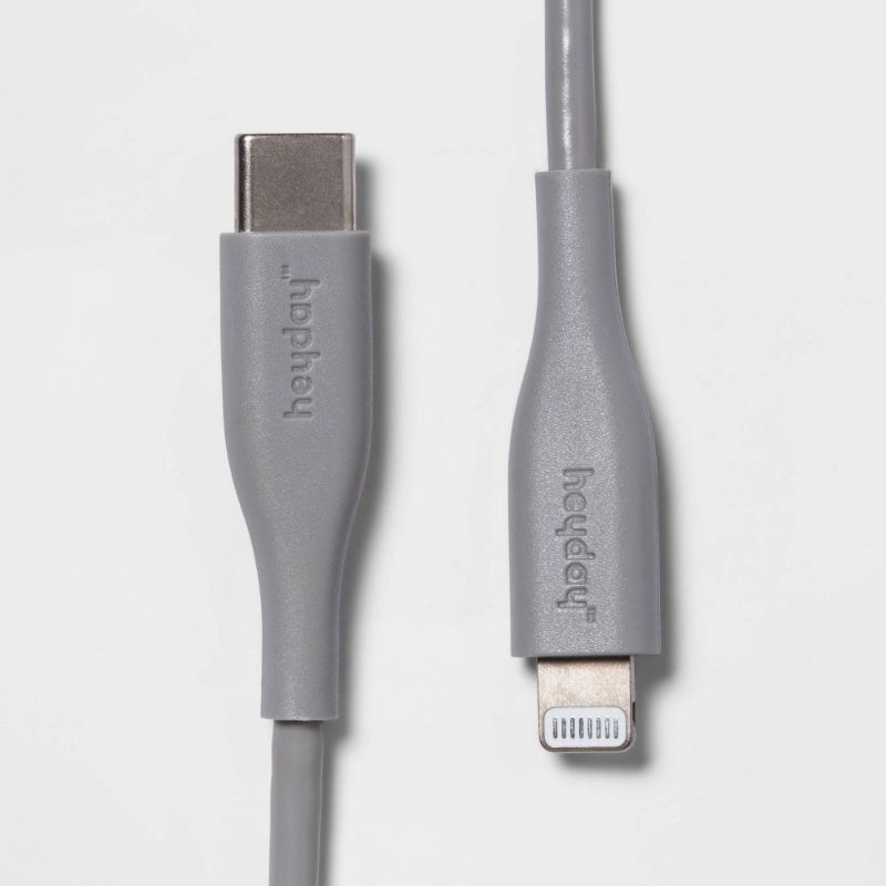 Photo 1 of 2 ITEM BUNDLE - Heyday 3' Lightning to USB-C Round Cable - Gray AND Speck Presidio with Soft-Touch Coating Case