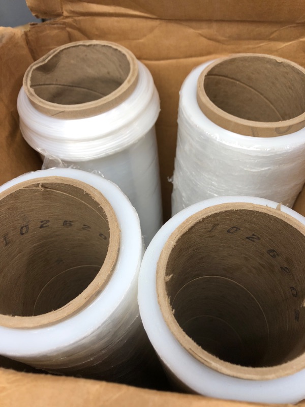 Photo 2 of 18" Stretch Film/Wrap 1500 feet 7 Layers 80 Gauge Industrial Strength up to 300% Stretch Clear Cling Durable Adhering Packing Moving Packaging Heavy Duty Shrink Film, Thick Plastic Packing Wrap– Clear 4 Pack
