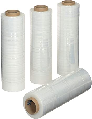 Photo 1 of 18" Stretch Film/Wrap 1500 feet 7 Layers 80 Gauge Industrial Strength up to 300% Stretch Clear Cling Durable Adhering Packing Moving Packaging Heavy Duty Shrink Film, Thick Plastic Packing Wrap– Clear 4 Pack