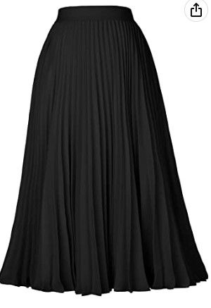 Photo 1 of size: xs - Kate Kasin Women's High Waist Pleated A-Line Swing Skirt KK659
